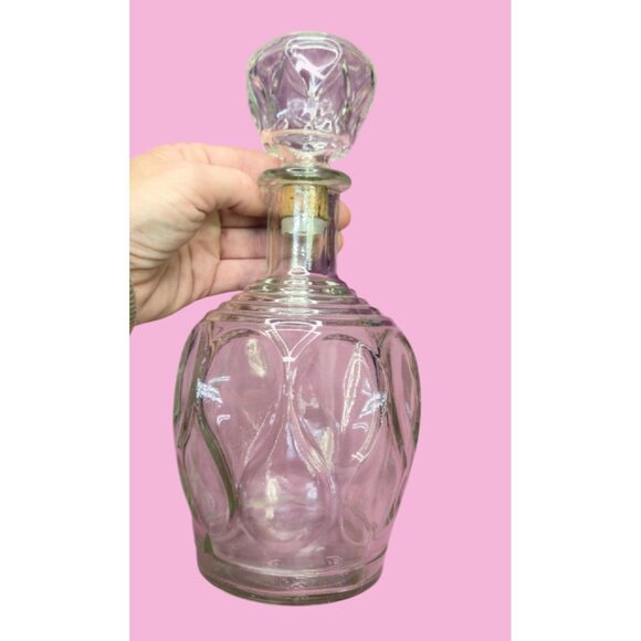 Mid Century Glass Decanter Textured Bubble Design barware - Picture 9 of 10